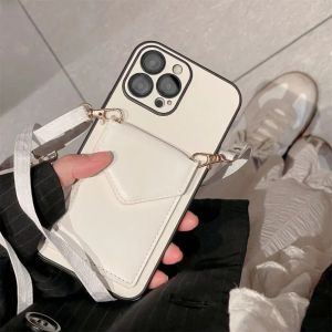 HOCE Crossbody Wallet Leather Phone Cases For iPhone 15 14 13 12 Pro Max 11 Case with Card Slot Holder Lanyard Cover