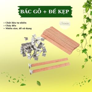 Bấc Nến Gỗ [Nhiều Size] Đế Kẹp Nguyên Liệu Làm Nến Cocaxia
