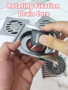 BAOKEMO Stainless Steel Square Shower Floor Drain Detachable Odor Proof Bathroom Parts Accessories