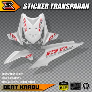 JP Stiker Striping Honda Beat Karbu - Sticker Beat Carbu TRANSPARAN Super Glossy JP 04