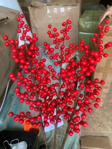 Cành Đào Đông Đỏ 6 9 12 Nhánh Không Dính