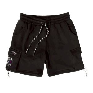 Talking Celana Pendek Cargo Pria Wanita Fleece Bahan Lembut Adem Warna Hitam Look Bordir Terbaru Boarshort Unisek