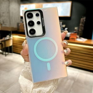 Luxury Laser Magnetic Phone Case For Samsung S26 S25 S23 S24 Ultra S22 Plus S21 FE Note 20 A55 A54 A53 For Magsafe Back Cover
