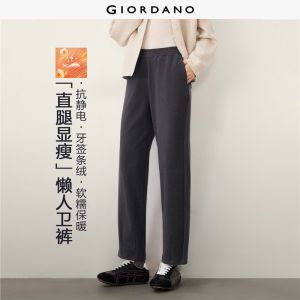 Giordano Women Seam detail cuff elastic waist sweatpants Free Shipping 05416856