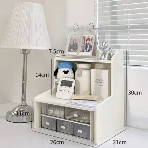 ส่งสินค้าทุกวัน ชั้นวางของบนโต๊ะ 3 ชั้น ชั้นวางหนังสือไม้ ชั้นวางของอเนกประสงค์สองชั้น