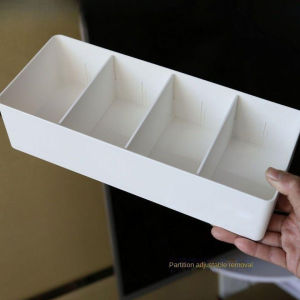 4/5Grid Desktop Storage Box with Removable Partitions | Durable Cosmetic Storage Basket Plastic Multipurpose Dressing Box