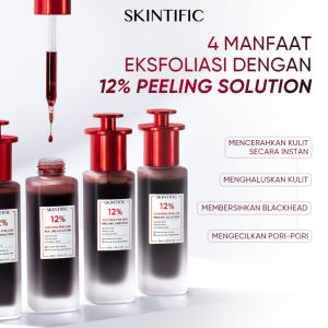 SKINTIFIC 12% AHA BHA PHA LHA Peeling Solution 60 Seconds Gentle Exfoliator Serum for Acne-Prone Skin Smooths Texture Minimizes Pores