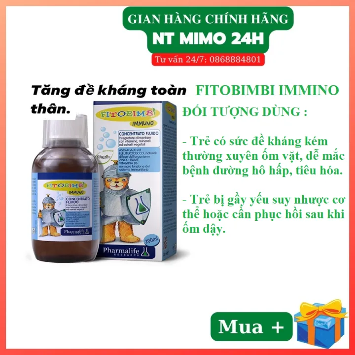 Fitobimbi Immuno Bimbi Tăng Cường Miễn Dịch Sức Đề Kháng Từ Thảo Dược Tự Nhiên,Bổ Sung Vitamin Cho Bé