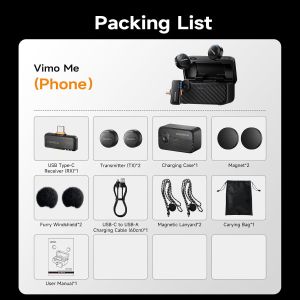 COMICA Vimo ME Mini Wireless Lavalier Microphone for Camera 3.5mm TRS Magnetic Mic AI Noise Cancelling 984ft Range for YouTube Video Vlog Streaming