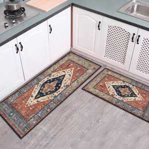 Keset Dapur 2 in 1 Anti Slip 1 Set Dapat 2pcs Panjang dan Pendek / Keset Lantai Dapur 1 Set