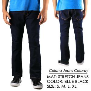 Celana Jeans Cutbray Pria hitam (Black)