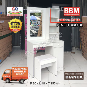 Distrindo - Meja Rias MEWAH Pakai 10 LAMPU BESAR LACI Meja Kaca banayak Rak + LEmari + KURSI