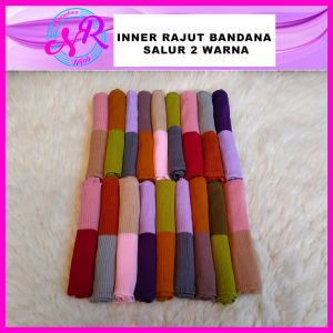Ciput rajut bandana salur 2 warna