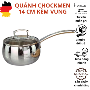 Quánh inox CHOCKMEN CKM568 kèm vung quánh inox 14 cm quánh bếp từ Quánh inox kèm vung