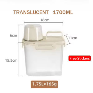 Airtight Dry Food Container 3L Pet Cat Food Storage BPA Free with Pouring Spout Bekas Makanan Kucing