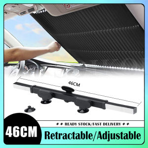 【Fast Delivery】Car Windshield Sunshades Curtains for Car Retractable Sun Visor Front Windshield  Adjustable Sun Shade Protection UV Blocking Cooling In-Car Temperature (car accessories)