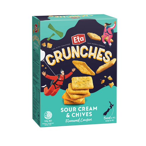 Eta Food Eta Crunches Sour Cream & Chives Crackers 160g แครกเกอร์ซาวครีม ขนมปัง ...