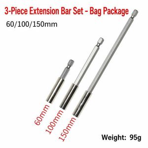 CHUN053634 Thay đổi nhanh chóng Thanh nối dài hình lục giác 60/75/100/150mm Từ tính Thanh nối mán điện Chuyên nghiệp Đa chức năng Thanh nối dài mũi khoan Phụ kiện dụng cụ điện