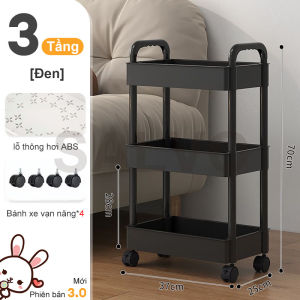 SALVO 3/4/5 tầng Xe Đẩy Spa lưới có bánh xe Kệ xe đẩy Kệ Đựng Đồ Đa Năng có tay vịn Kệ nhựa phòng tắm