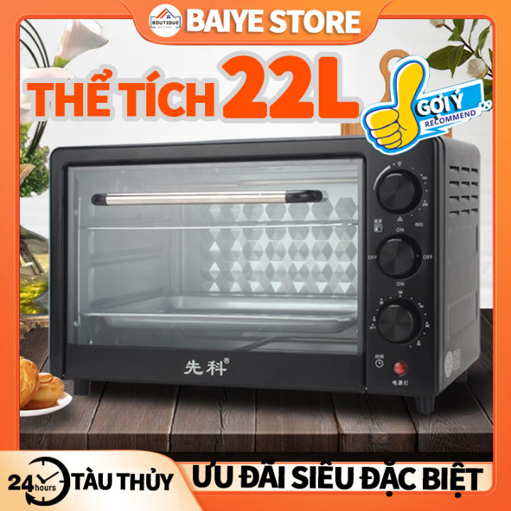 lò nướng điện 22 lít, điều chỉnh nhiệt độ trên và dưới, lò nướng bánh ...
