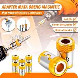 TUKUO  Adapter Mata Obeng Magnetic Sambungan Obeng Magnet – Ring Magnet Obeng Sambungan Kepala Obeng Skrup Magnetic Srewdriver Konektor Mata Obeng Magnet
