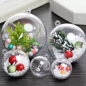 5/10cm Refillable Plastic Balls for DIY Christmas Tree Hanging Pendant Wedding Party Xmas Ornaments Transparent Hollow Balls Decoration