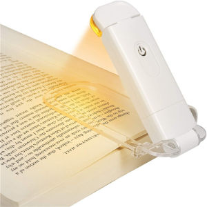 Mini Book Light Usb Rechargeable Clip Reading Light Flexible Reading Lamp with 3 Light Colors Professional Eye-Care Lightweight Table Light