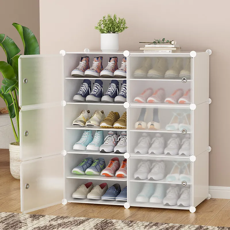 Shoe Rack Organizer 8 16 24 32 Pair Shoe Storage Cabinet with Door