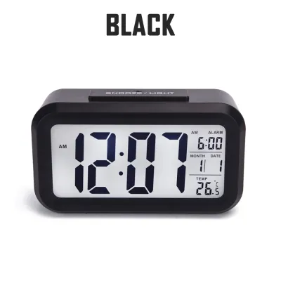 SG Smart Digital Electronic Desk Clock - Alarm Snooze Light Loud - LED with Night Light Backlight Table Home Decor Living Bed Side Bedroom Kids Room