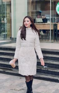 [Voucher 15% MOV 199K cap 100K Áo Khoác Phao Nữ Dáng Dài Mũ Lông HeraDG Trần Bông 3 Lớp Chất Liệu Xanh Recycle Cản Gió Chống Nước WJKBC2048