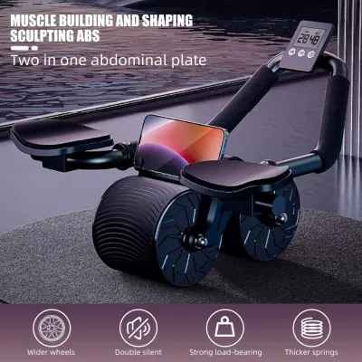 Ab Roller Wheel with Elbow Support Automatic Rebound Abdominal WheelAb Roller for Abdominal Exercise Machine