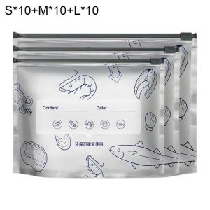 30Pcs Freezer Food Ziplock Pouch Food Resealable Storage Bag Aluminum Foil Odor-Proof Bag Thickened