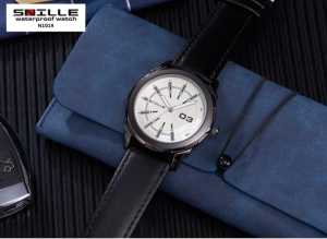 JAM TANGAN PRIA /COWOK BISA DI PAKAI DEWASA ATAU REMAJA TALI KULIT BODY FULL STAINLESS KACA CEMBUNG DAN ANTI GORES