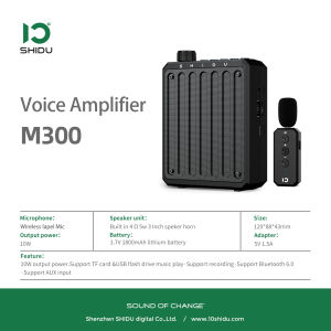SHIDU M300 Portable Wireless Voice Amplifier Lapel Megaphone for Teacher with Microphone Mini Audio Speaker Rechargeable Loudspeaker