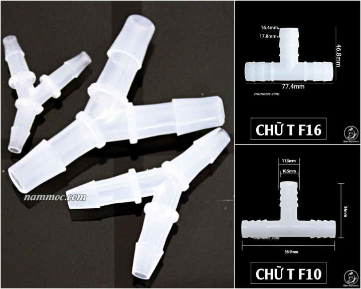 Nối Chia 3 Chữ Y / Chữ T | Đầu Nối Chia 3 Ống Nước Phi F8, F10, F12 ...