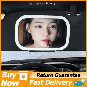 Portable HD Car Visor Mirror – 3 Light Modes LED Light Touch Control UV Protection Rechargeable