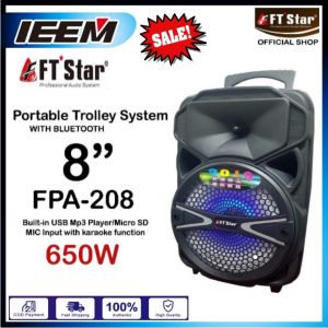FTStar New FPA-208 Portable Bluetooth Trolley 8 Speaker FT STAR