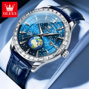 OLEVS 9967 Fashion Starry Sky Hd Luminous Quartz Watch Sky Element Design Dial Luminous Quartz Watch Fashionable Trendy