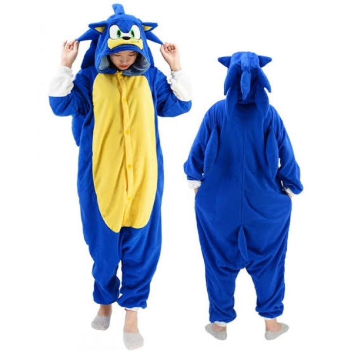 (BEST SELLER) Sonic the Hedgehog pajama cosplay Christmas Adult Onesie Kigurumi Costume Cosplay