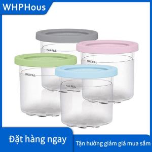 WHPHous Ice Cream pints Cup cho Ninja creamie Ice Cream Maker cup tái sử dụng có thể lưu trữ Ice Cream pints container với niêm phong