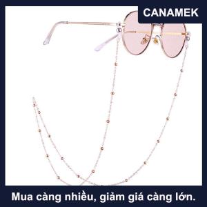 【CANAMEK】 Dây đeo mắt kính màu vàng cho nữ mới Dây đeo mắt kính đọc sách đính cườm
