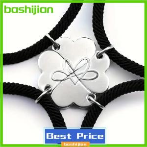 bashijian สร้อยข้อมือแม่เหล็กรูปใบโคลเวอร์สี่แฉกสำหรับผู้หญิงจำนวน4ชิ้นสร้อยข้อมือแม่เหล็กรูปหัวใจและเพื่อนที่ดีที่สุดตลอดกาลของขวัญเพื่อความโชคดี