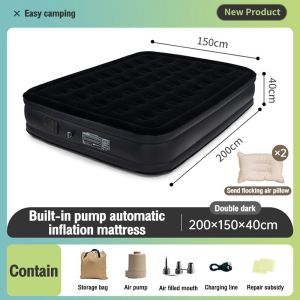 [SG Stock] Inflatable Air Bed Mattress Built In Integrated Cordless Pump Thick Camping Super Single Queen