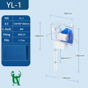 Máy lọc nước bể cá tròn JENECA dạng thác nước (BH 1 đổi 1)