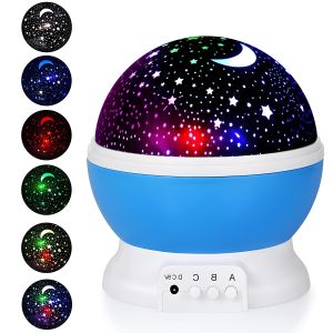 Lampu Tidur Proyektor Bulat Bulan Bintang Star Moon LED Kado HADIAH Putar Master Hias Kamar anak