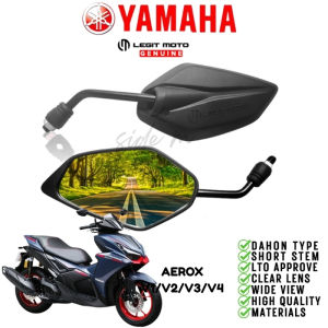 YAMAHA AEROX V2 LEGITMOTO SIDE MIRROR SHORT STEM CLEAR AND NON-GRADED LENS (DAHON TYPE) 7440