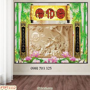 Gạch tranh 3D phòng thờ gia đình