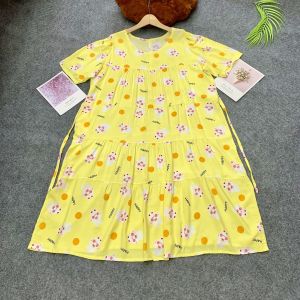 Đầm bầu mặc ở nhà mùa hè BIGSIZE có size vải tôn thái 2 da mềm mát thấm mồ hôi fom babydoll có tay