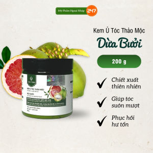 Kem Ủ Tóc Thảo Mộc Dừa Bưởi Tinh Nhiên hũ 200 g giúp tóc mềm mượt và chắc khỏe