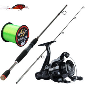 Sougayilang Set Tongkat & Gulungan Pancing 1.8M 2.1M Pancing Portabel 2 Bagian Pancing M Power Spinning Fishing Rod Dan 5.2:1 Pancing Alat Gulungan Pancing Joran Pancing Senar Pancing Combos Set